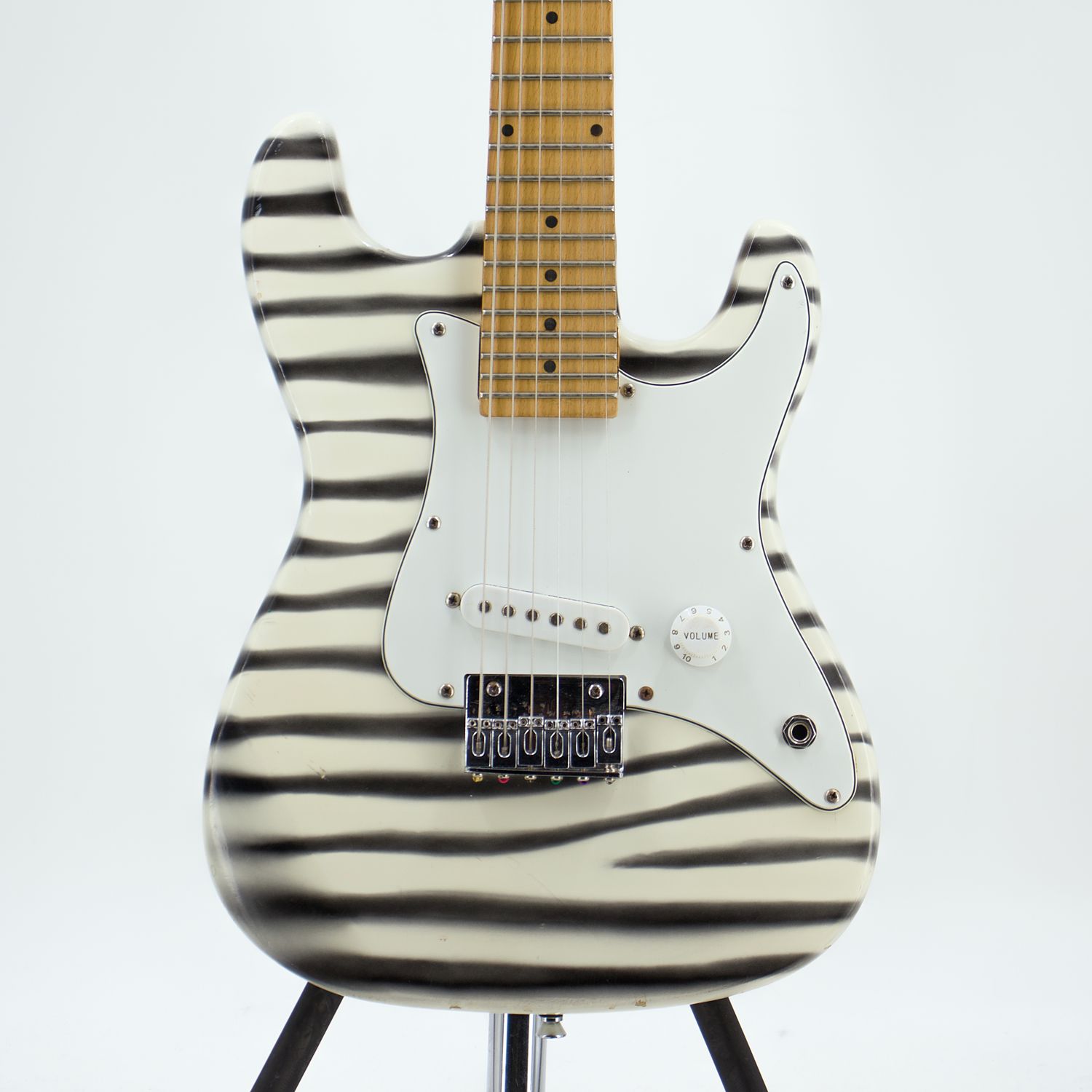 Used Mahar Stratocaster Zebra Stripe Electric Guitar - Good Condition