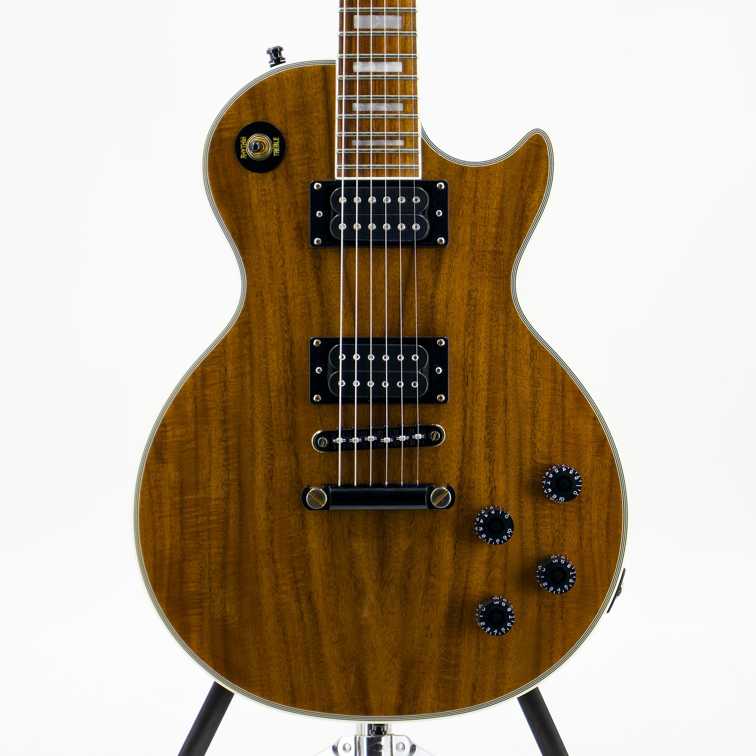 Used Epiphone Les Paul Custom Koa Natural Electric Guitar w/DiMarzio Super Distortion Pickups