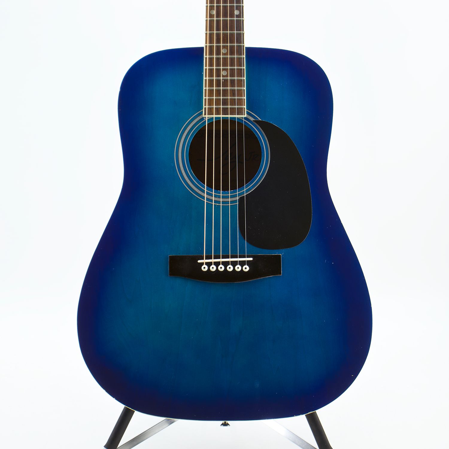 Used Jay Turser JAY-JR-TRD/TBL Transparent Blue Travel Acoustic Guitar - Good Condition