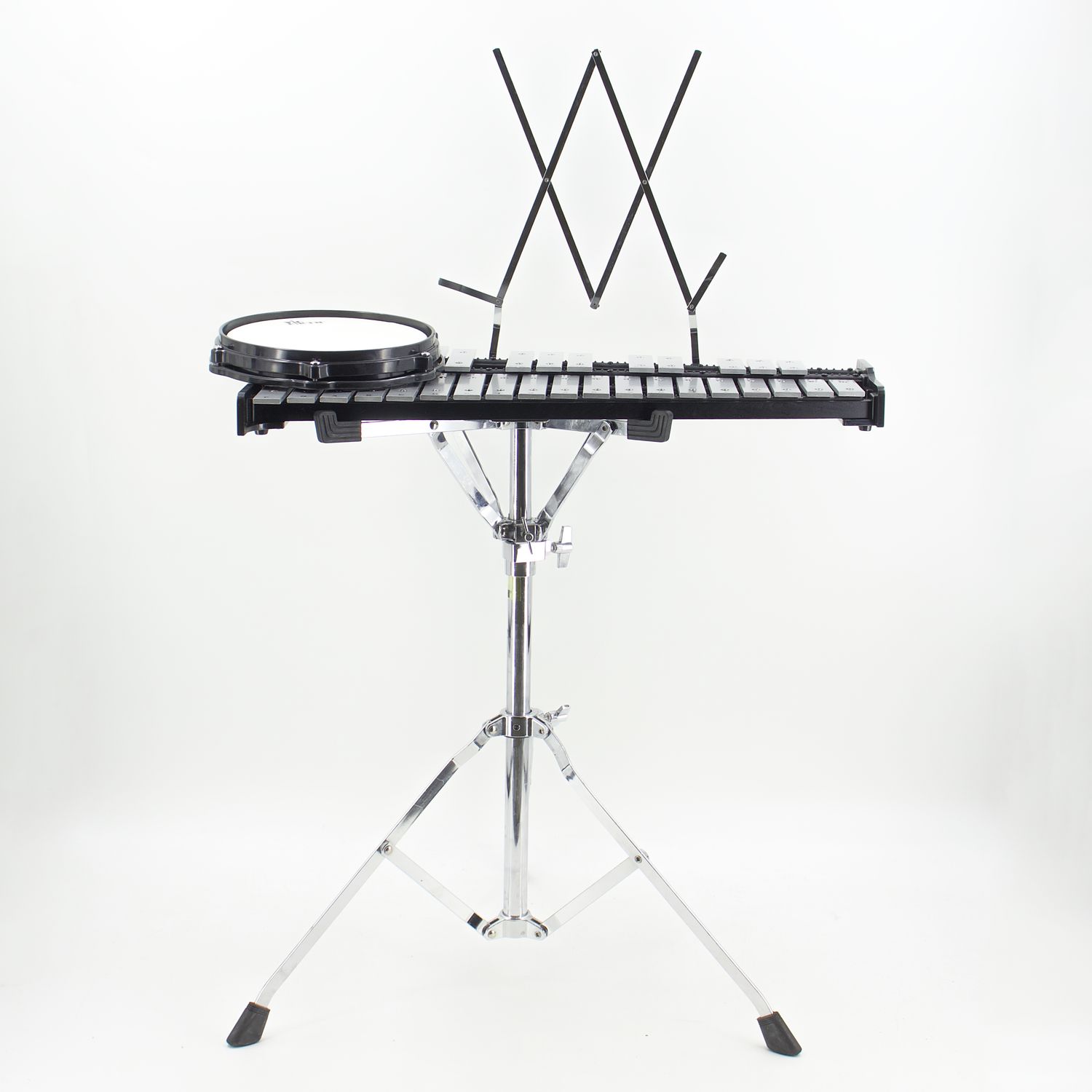Used Vic Firth V8806 Student Bell Kit Black/Red w/ Stand, Practice Pad, Mallets &amp; Sticks