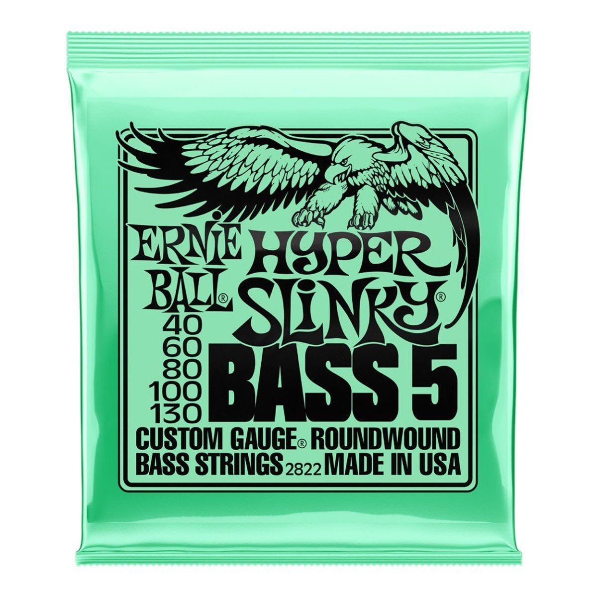 Ernie Ball - Hyper Slinky Nickel Wound 5-String Electric Bass Strings 40-130 Gauge