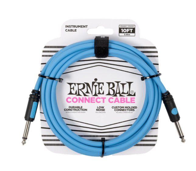 Ernie Ball - 10ft Connect Cable Instrument Cable - Blue