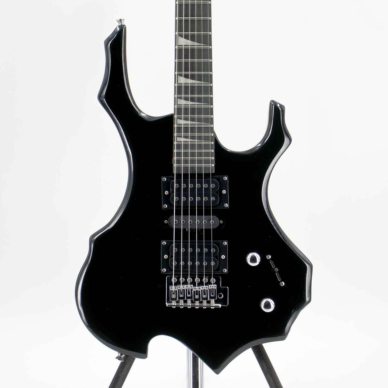 Used Glarry Burning Fire Black Electric Guitar