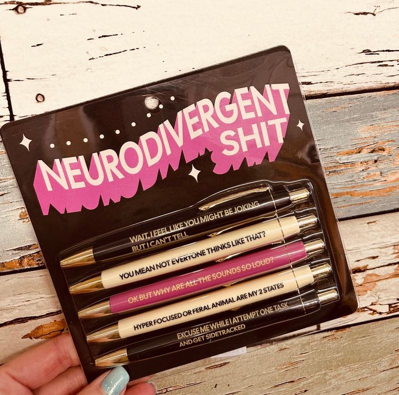 &quot;Neurodivergent Shit&quot; Pen Set