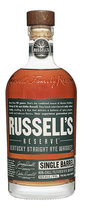 RUSSELL&#39;S RESERVE SINGLE BARREL RYE CASK STRENGTH 750ML