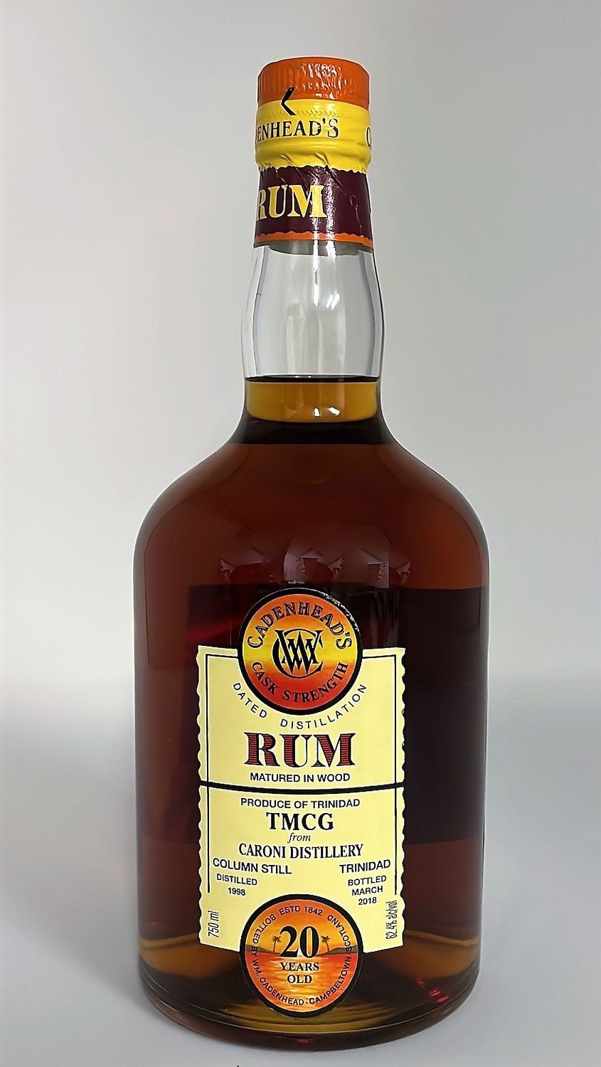 CADENHEAD&#39;S CASK STRENGTH CARONI 20 YEAR RUM 750ML