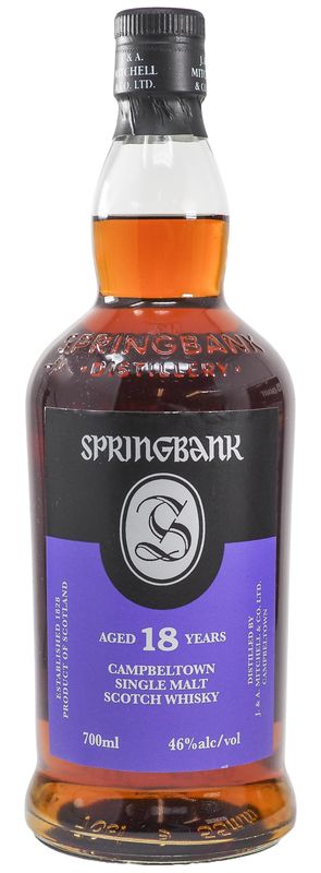 SPRINGBANK 18 YEAR SINGLE MALT 750ML