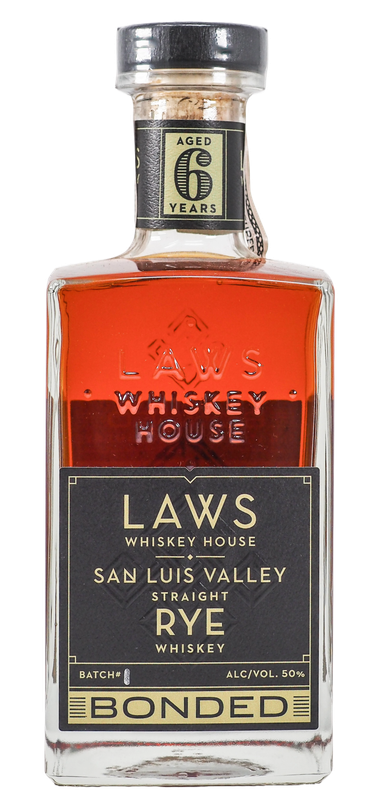 LAWS WHISKEY HOUSE SAN LUIS VALLEY BONDED 6 YEAR RYE WHISKEY 750ML