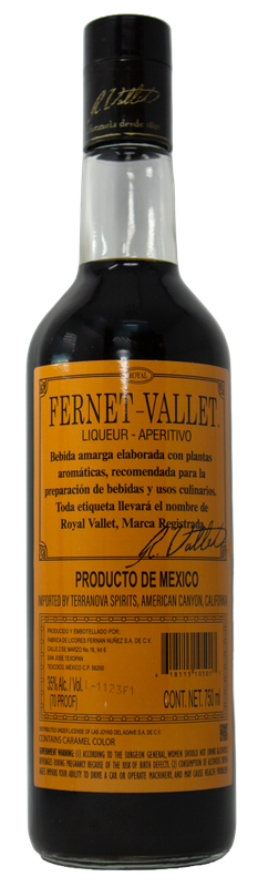 FERNET VALLET 70 PROOF 750ML