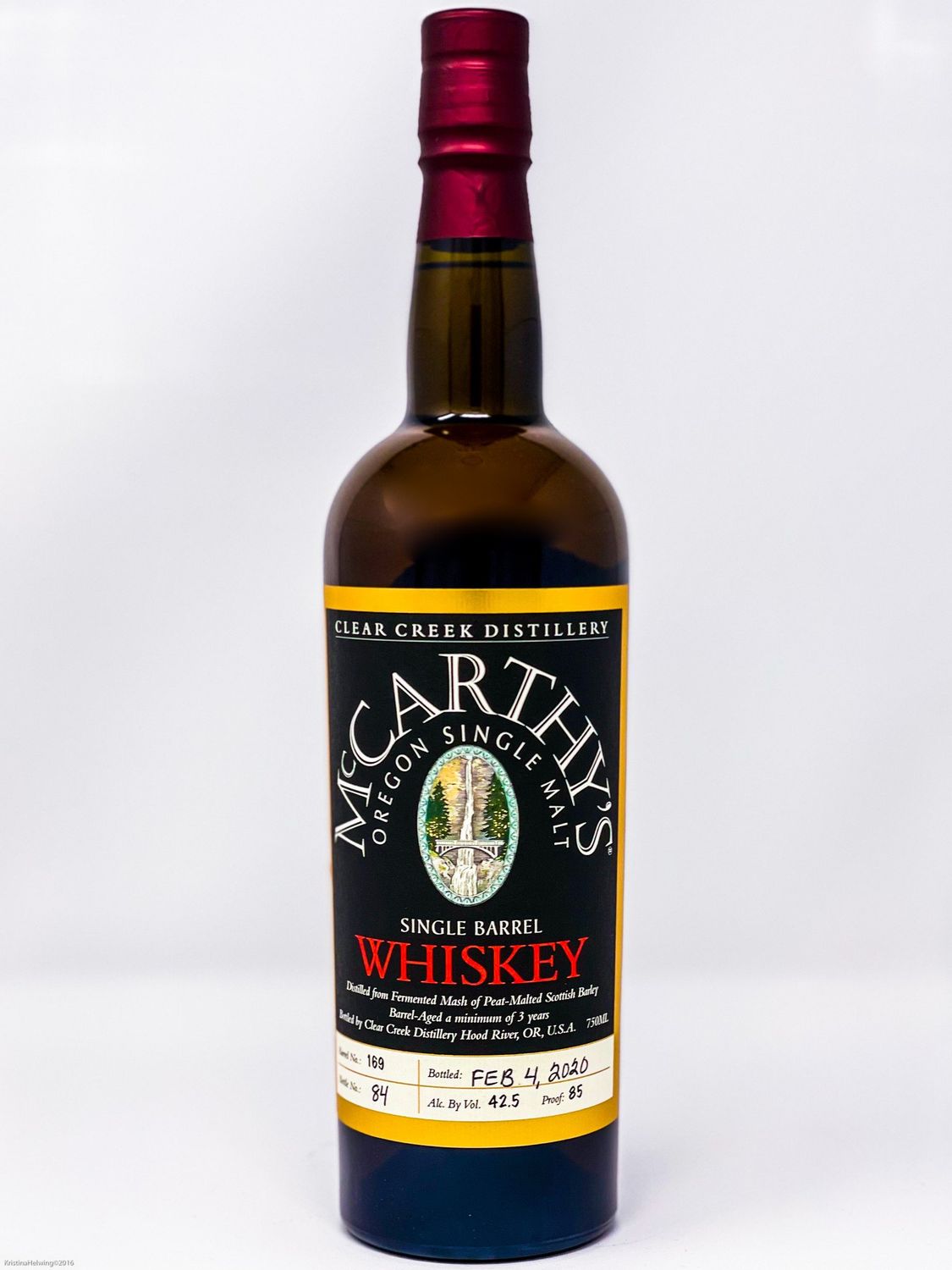MCCARTHY&#39;S PEATED OREGON SINGLE MALT HEALTHY SPIRITS SINGLE BARREL 750ML