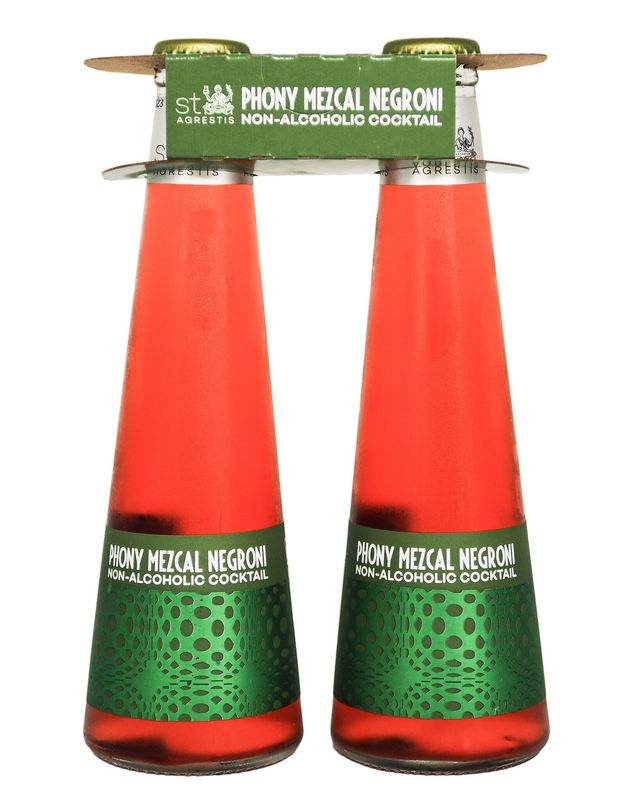 ST AGRESTIS PHONY MEZCAL NEGRONI NON-ALCOHOLIC RTD 200ML 2 PACK