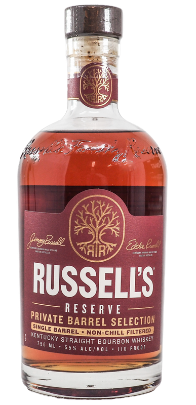 RUSSELL&#39;S RESERVE HEALTHY SPIRITS PRIVATE BARREL SELECTION BOURBON (WAREHOUSE:  CN-E)750ML