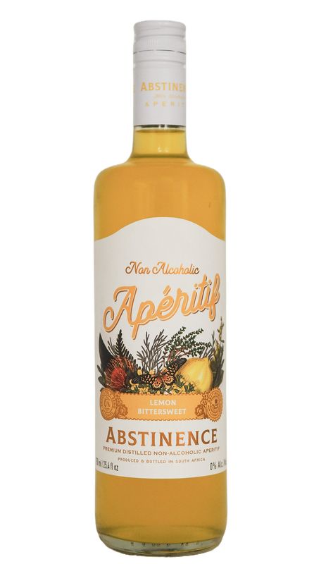 ABSTINENCE NON-ALCOHOLIC LEMON APERITIF 750ML BOTTLE