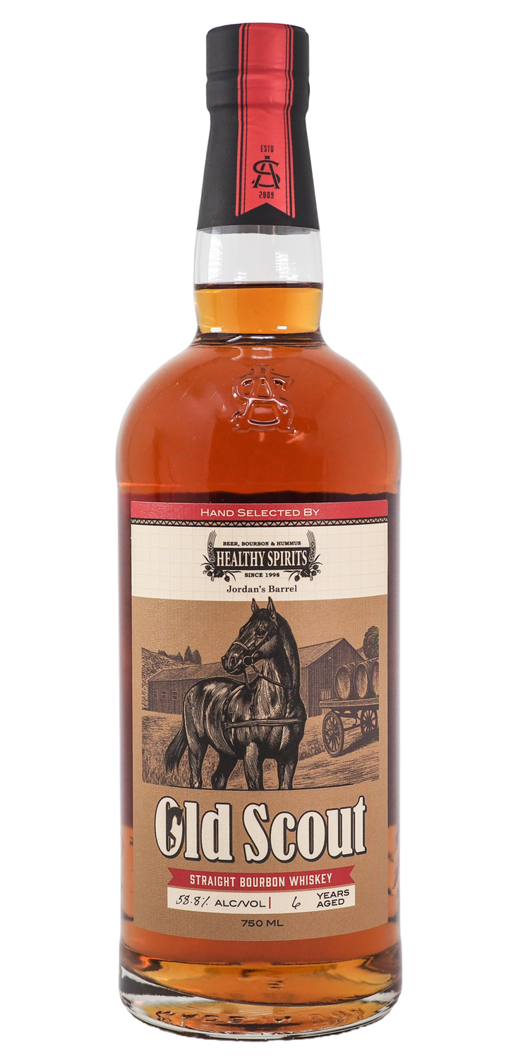 SMOOTH AMBLER OLD SCOUT HEALTHY SPIRITS JORDAN&#39;S BARREL 6 YEAR 750ML