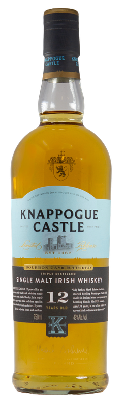 KNAPPOGUE CASTLE 12 YEAR IRISH WHISKEY 750ML KNAPPOGUE CASTLE 12 YEAR IRISH WHISKEY 750ML