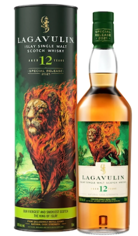 LAGAVULIN 12 YEAR THE LION'S FIRE SINGLE MALT SCOTCH 750ML