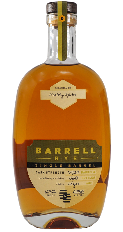 BARRELL HEALTHY SPIRITS CASK STRENGTH 14 YEAR SINGLE BARREL RYE 750ML
