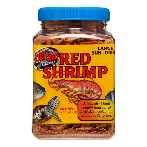Zoo Med Large Sun-Dried Red Shrimp Pellets Tropical Fish Food  2.5 Oz