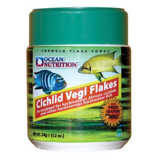 Ocean Nutrition Cichlid Vegi Flakes Fish Food  1 Each/1.2 Oz