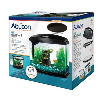 Aqueon Products 5 gal Aqueon Mini Bow LED Smartclean Kit  Black