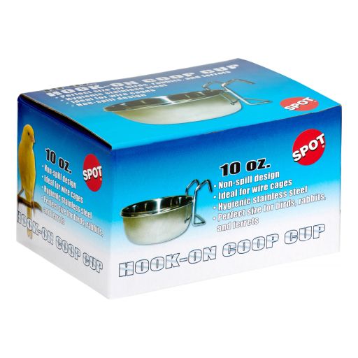 Ethical Products Spot Stainless Steel Coop Bird Cup with Wire Hanger 10oz