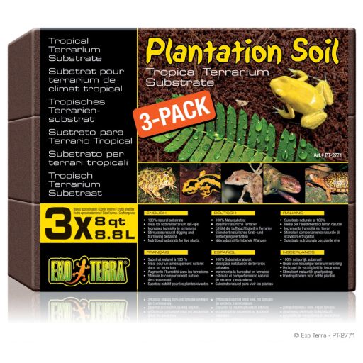 Exo Terra Plantation Soil  8 Quarts  3 Pack