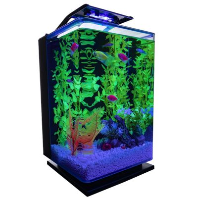 GloFish 5 Gal Aquarium with Hinged Cycle Light And Hidden Filtration