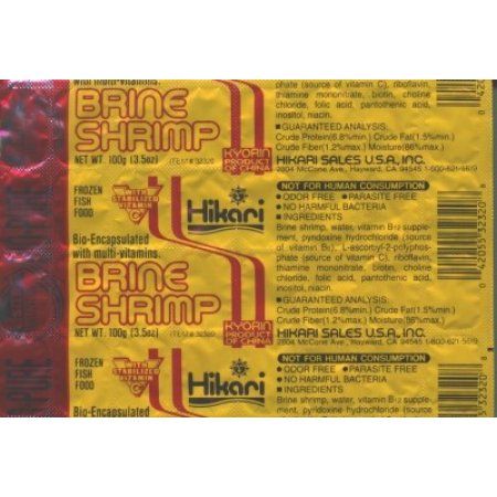 Hikari Bio-Pure Frozen Brine Shrimp Fish Food, 3.5 Oz, 32 Ct
