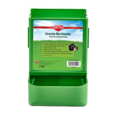 Kaytee Gravity Bin Feeder with Bracket for Rabbits  Guinea Pigs &amp; Small Animals