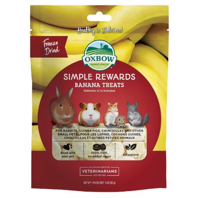 Oxbow Animal Health Simple Rewards Freeze Dried Banana Small Animal Treats  1 oz