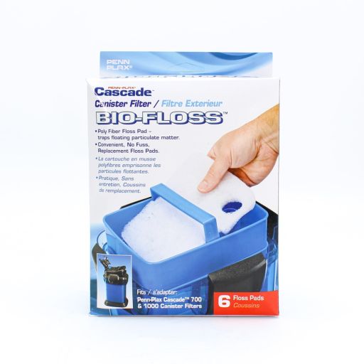 Penn-Plax Cascade Bio-Floss Replacement Poly Fiber Floss Pads for Cascade 700 &amp; 1000 Canister Filters – 6 Pack