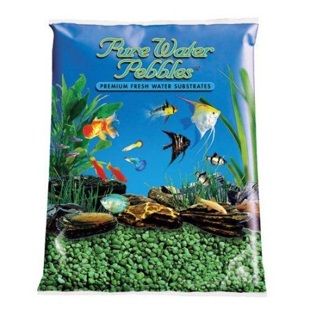 Pure Water Pebbles Aquarium Gravel - Emerald Green - 2 lbs (3.1-6.3 mm Grain)