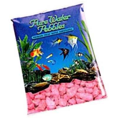 Pure Water Pebbles Aquarium Gravel - Neon Pink  5 lbs (3.1-6.3 mm Grain)