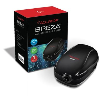 Aquatop Breza Aquarium Air Pump Single Outlet  Super Quiet  up to 40 Gal Fish Tank  AP-30