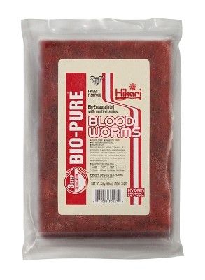 Hikari Bio-Pure Frozen Blood Worm Fish Food, 8 Oz Flat