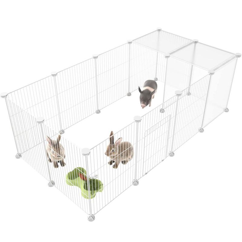 HOMIDEC Pet Playpen Small Animals Cage  Wire Yard Fence With Door