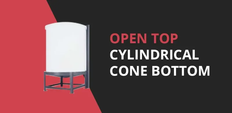 Open Top Cylindrical, Cone Bottom Tank