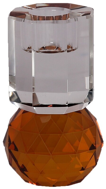 Kertastjaki Kristals glær/amber 10,5x6 cm
