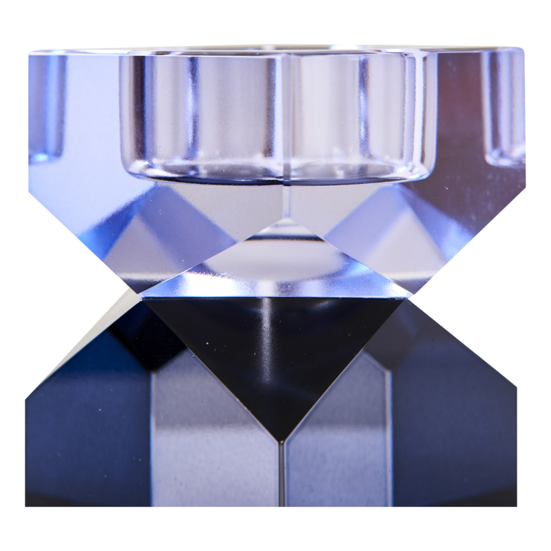 Kristals kertastjaki ljósblár/blár 8,5x6 cm