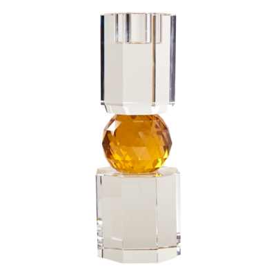 Kristals kertastjaki - Clear/amber/clear 19x7 cm Kristals kertastjaki - Clear/amber/clear 19x7 cm