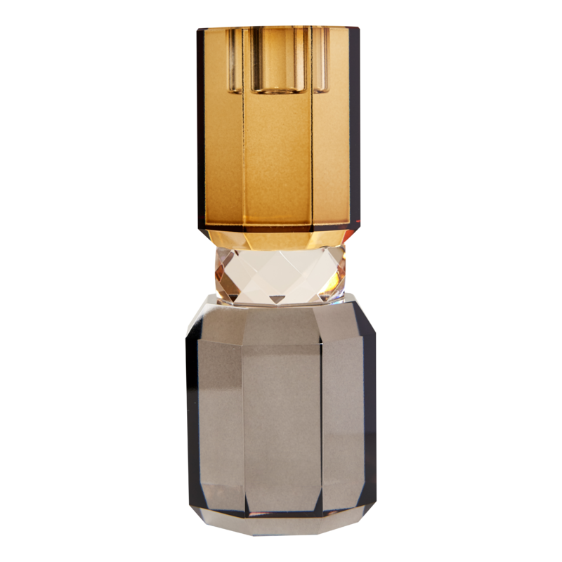 Kristals kertastjaki amber/glær/reyk 18,5x7 cm