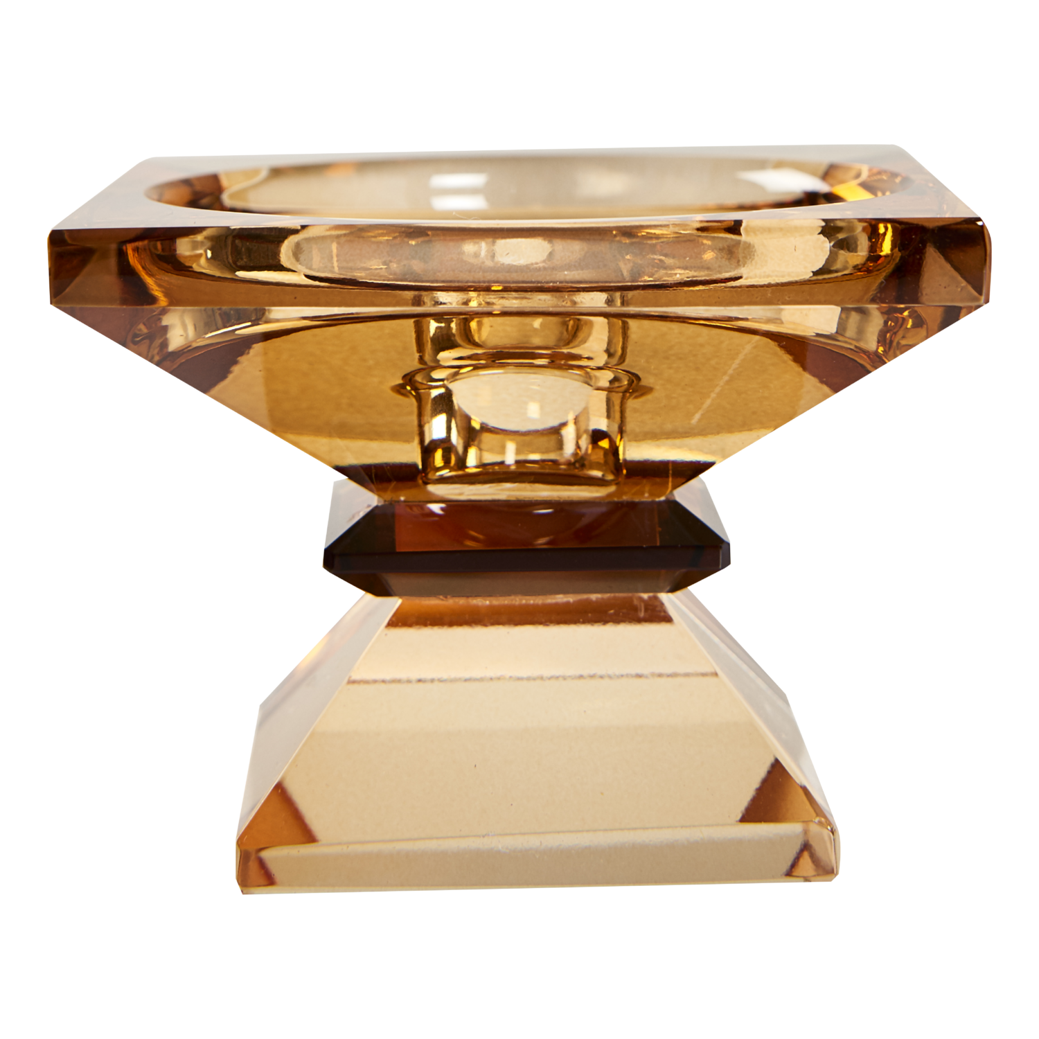 Kristals kertastjaki - Amber/brown/amber 6,5x9 cm