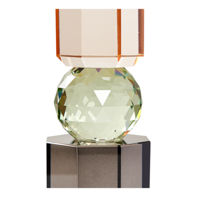Kristals kertastjaki - Peach/mint/reyk 7,5x6 cm