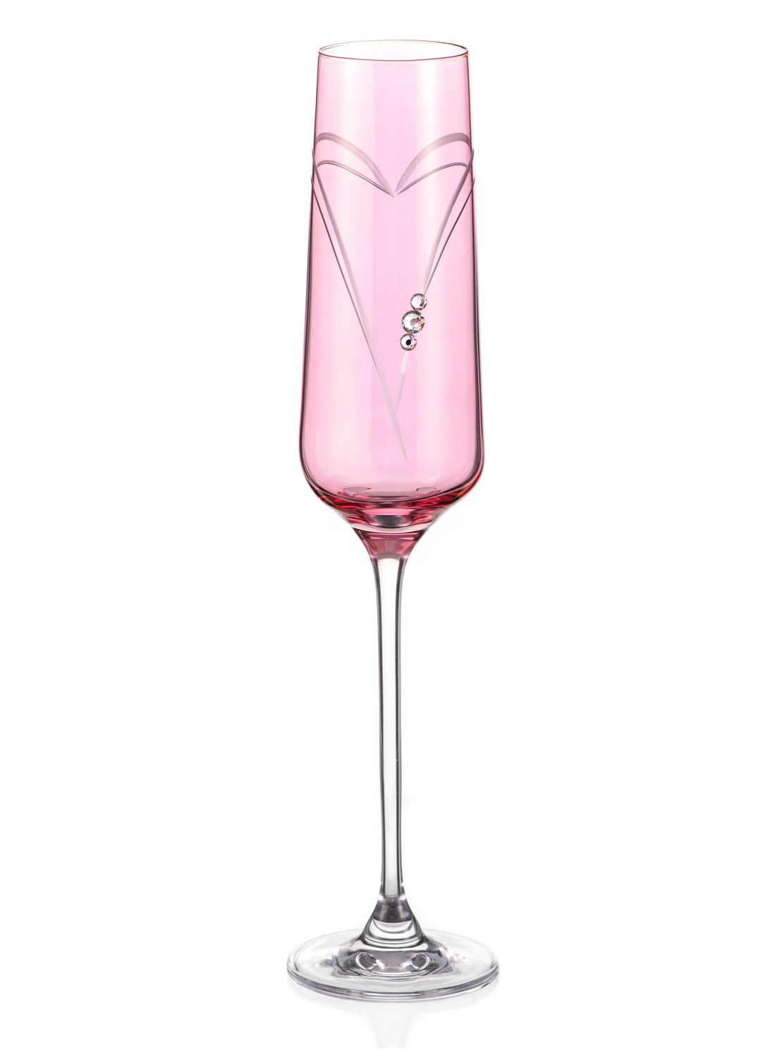 Pink Hearts kampavínsglas