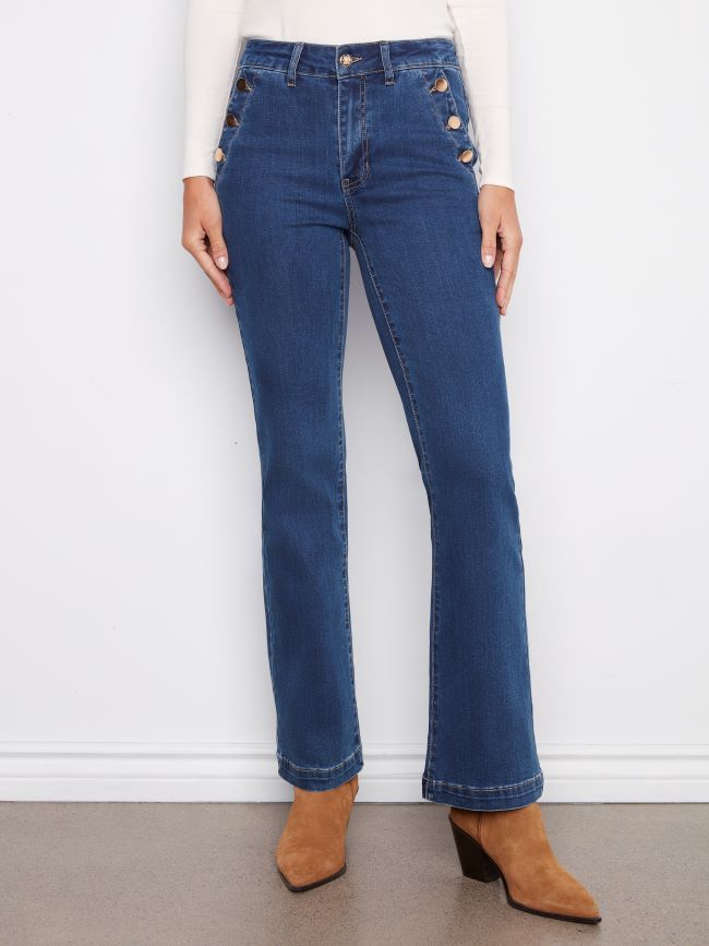 Side Swipe Jean, Colour: Indigo, Size: 2