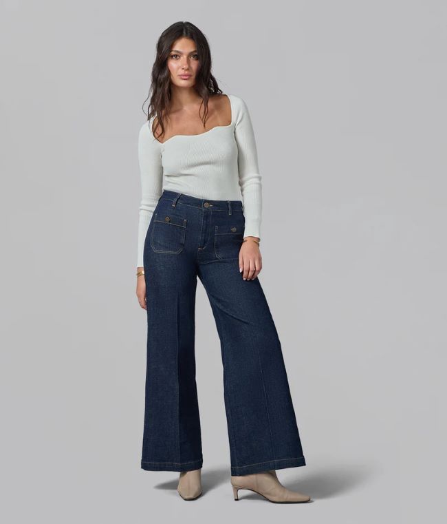 Milan Ultra High Rise Front Pocket Wide Leg
