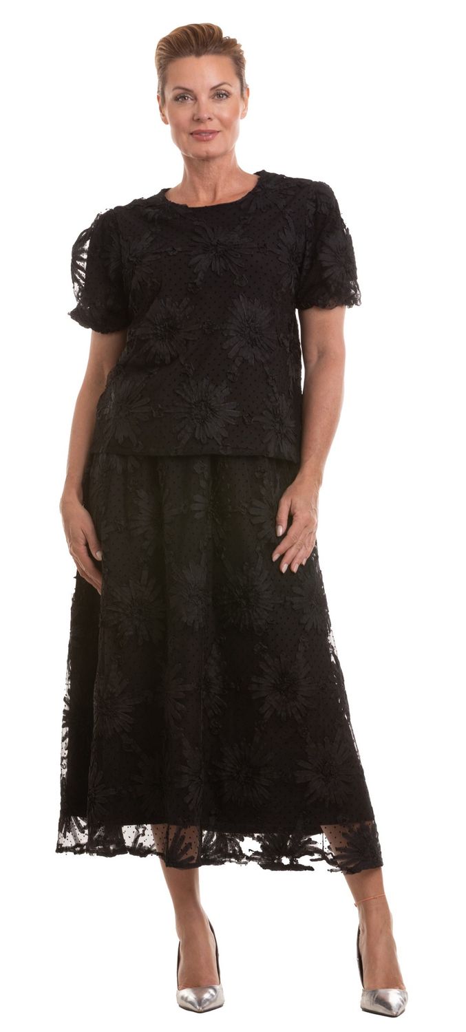 Black Flower Affair Top
