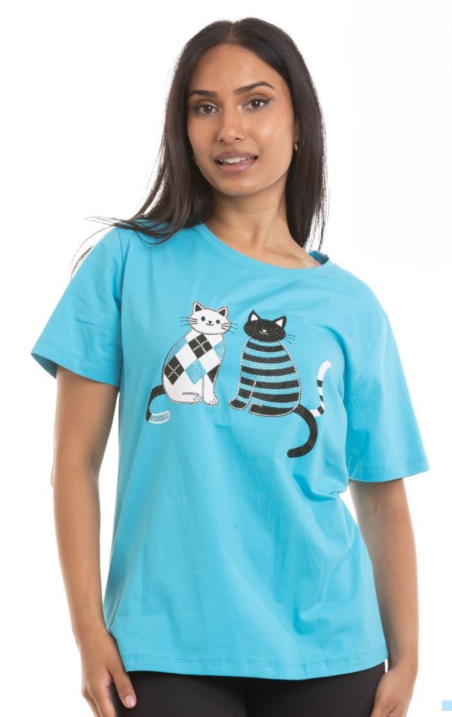 The Tail of Two Cats, Colour: Turquoise, Size: Small