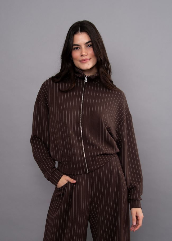 Next In Line Soft Knit Zip Up, Colour: Brown, Size: XSmall