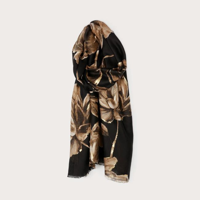 Lightweight Scarf with Floral Print